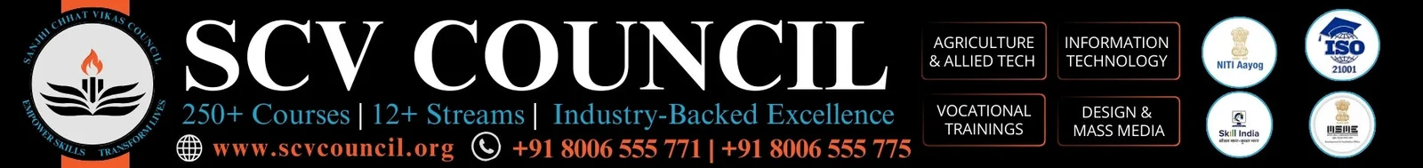 SCV Council - 250+ Courses | 12+ Streams | Industry-Backed Excellence