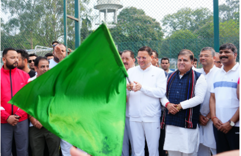 मुख्यमंत्री श्री पुष्कर सिंह धामी ने पवेलियन ग्राउंड देहरादून में अहिल्या स्मृति मैराथन एक विरासत एक संकल्प कार्यक्रम में प्रतिभाग किया।