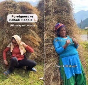 ‘पहाड़ी’ चुनौती! महिला ने आसानी से उठाया 40 किलो का बंडल, पर्यटकों को संघर्ष करते देखा